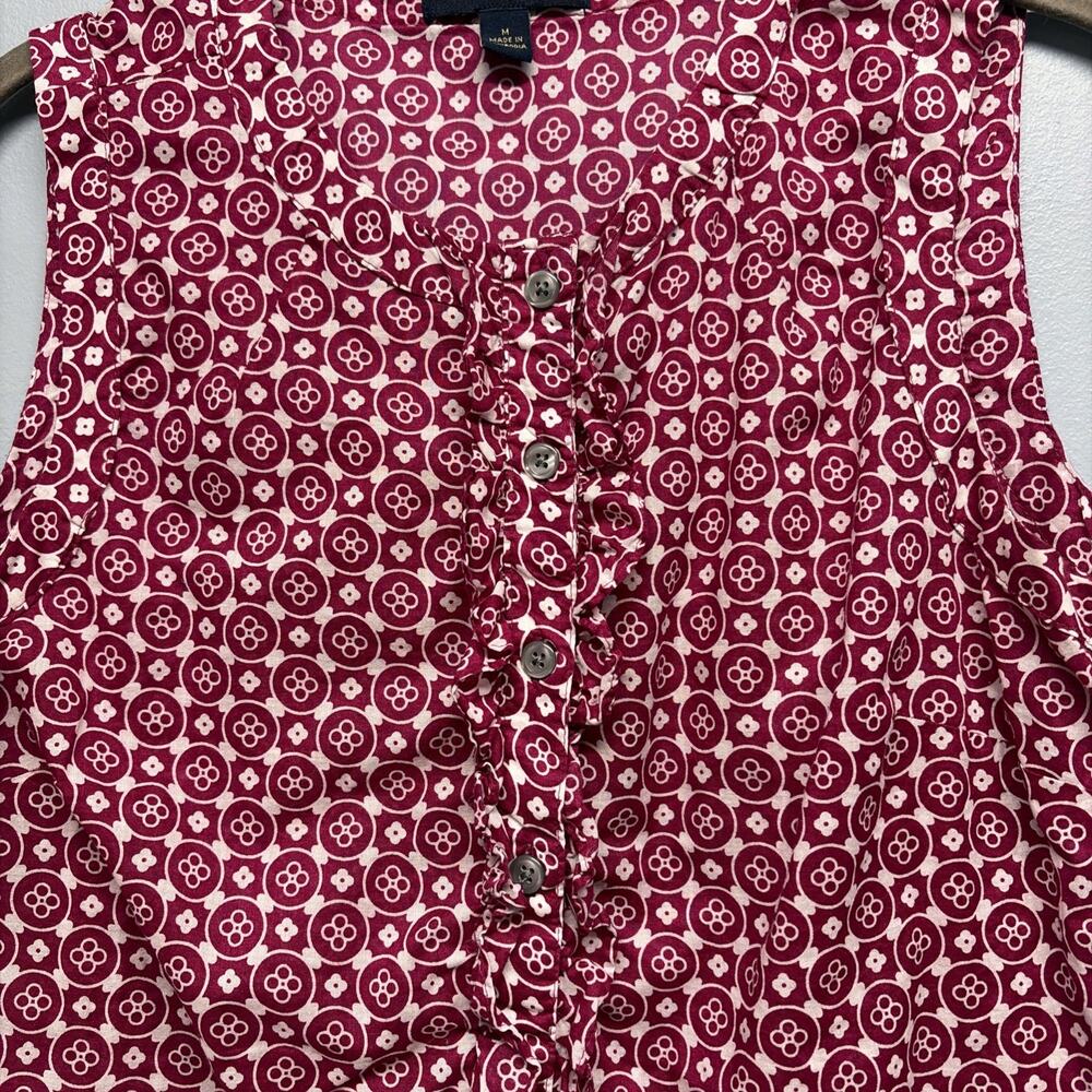 Banana Republic Fushia - Circle Flower Print Sleeveless Top Ladies - Sz Medium - Picture 3 of 5